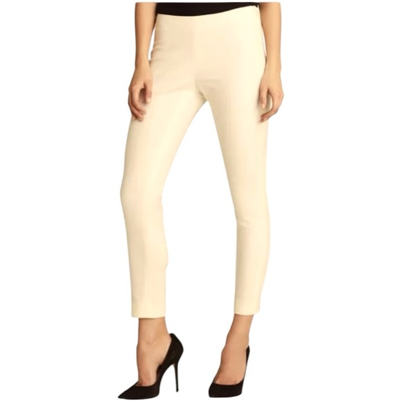 Vince Camuto Cream Khaki Straight Leg Pants Side Zip Stretch Cotton Ankle Length - Picture 11 of 11